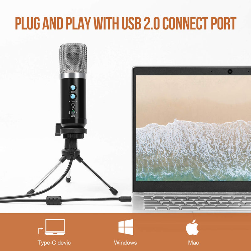 [AUSTRALIA] - USB Microphone,VISMIX Condenser Microphone for PC Computer Laptop with Reverb Adjustment Cardioid Recording Mic for Podcast,Chatting, Gaming, Streaming, Broadcast,etc 