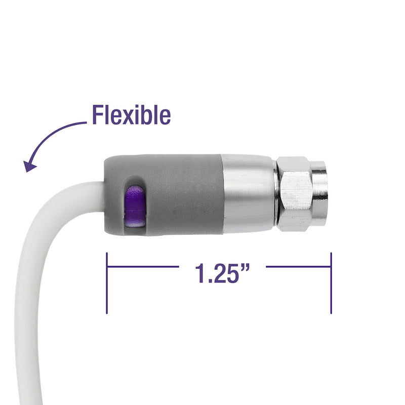 Mediabridge Coaxial Cable (1.5 Feet) with F-Male Connectors – Dual Shielded - Flex Series - Digital Audio/Video Cable - White - (Part# CJ01-MWF-N1) 1 FT