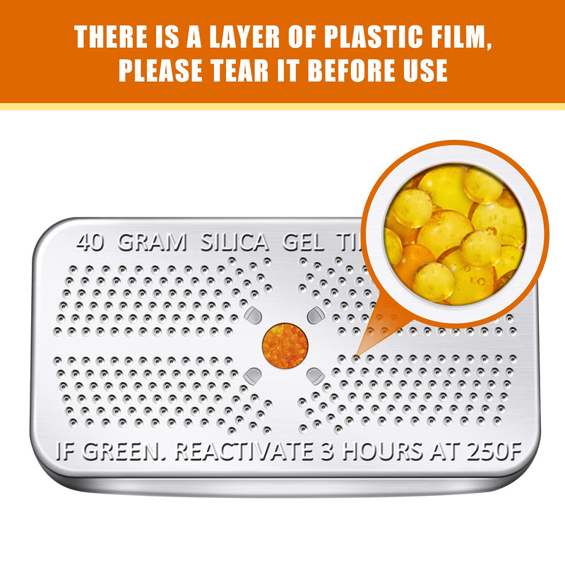 [AUSTRALIA] - 6 Pack 40 Gram Indicating Silica Gel Desiccant Canister Dehumidifier Orange Indicating Desiccant Reusable Moisture Absorber Bag for Car Closet Cabinet Bag Storage Box (6 Boxes) 6 