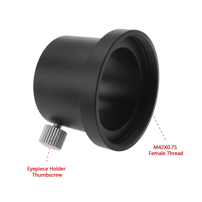 Astromania M42X0.75 Female Thread to 1.25" Adapter - Connecting to a Filter Wheel, to Another Adapter with T-2 Thread, with an Off-axis Guider for Astrophotography or Visual observing