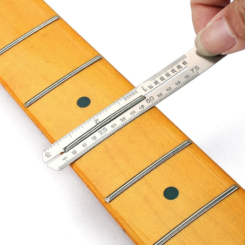 Alnicov Alnicov Guitar Fret Install Ruler,Fret Repair Tools for Guitar Bass Set of 2