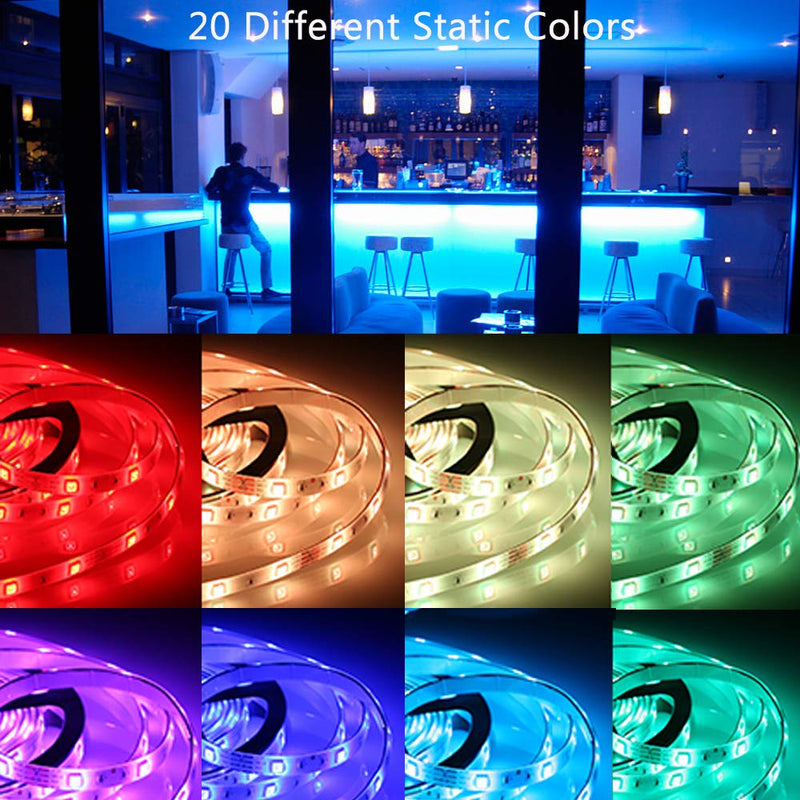 [AUSTRALIA] - Daufri TIK Tok Lights Led Strip Lights 32.8 Feet 10M SMD 5050 RGB IP65 Waterproof with 44Keys IR Remote 12V Power Supply for Bedroom TV Wall Party Kitchen 