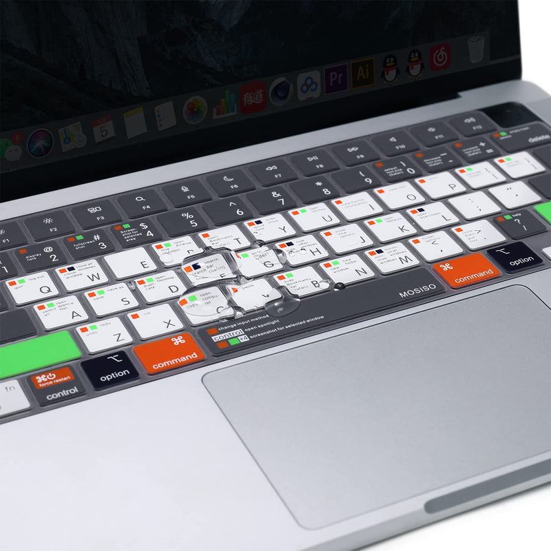 MOSISO Keyboard Cover Compatible with MacBook Pro 14 inch 2022 2021 M1 Pro/Max A2442&Compatible with MacBook Pro 16 inch 2021 2022 M1 Pro/M1 Max A2485,Protective Silicone Skin, Mac OS X Shortcut, Gray