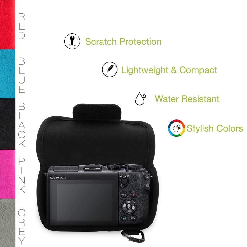 MegaGear Ultra Light Neoprene Camera Case Compatible with Canon EOS M6 Mark II (15-45mm) Black