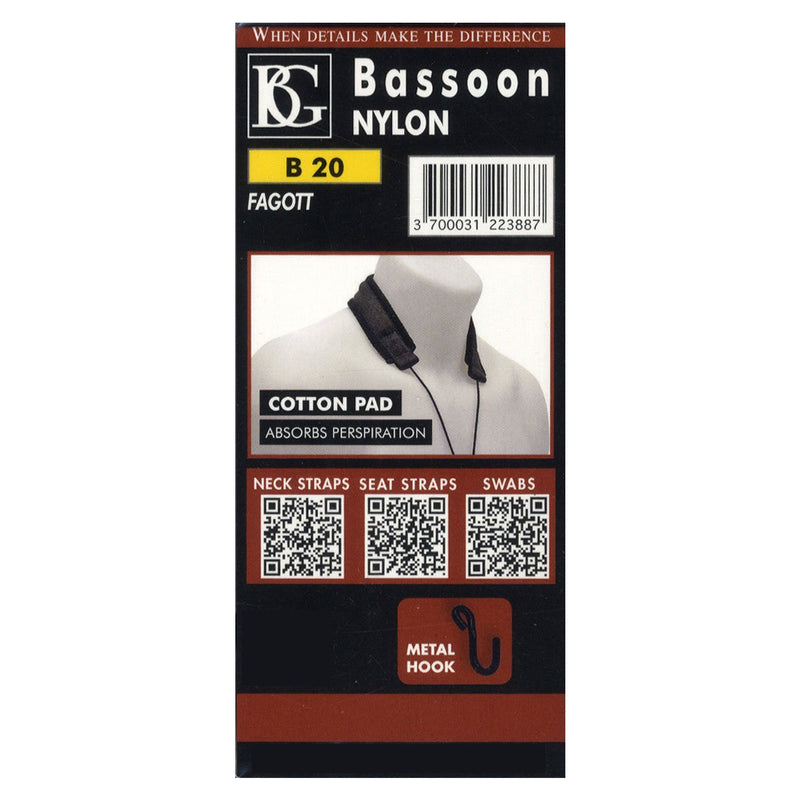 BG B20 Cotton Padded Nylon Bassoon Strap