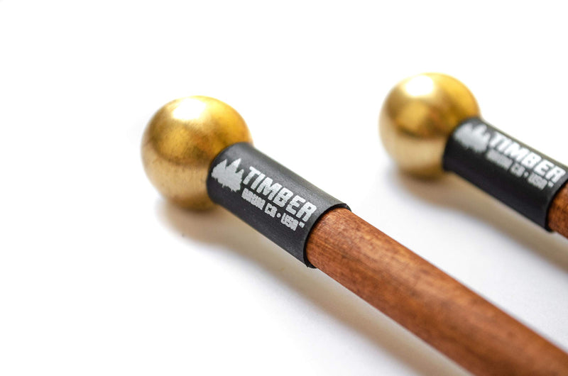 Timber Drum Co. Timber (Made in U.S.A.) Brass Mallets with Birch Handles-for Playing, Bell Tree & Crotales (TB3M)