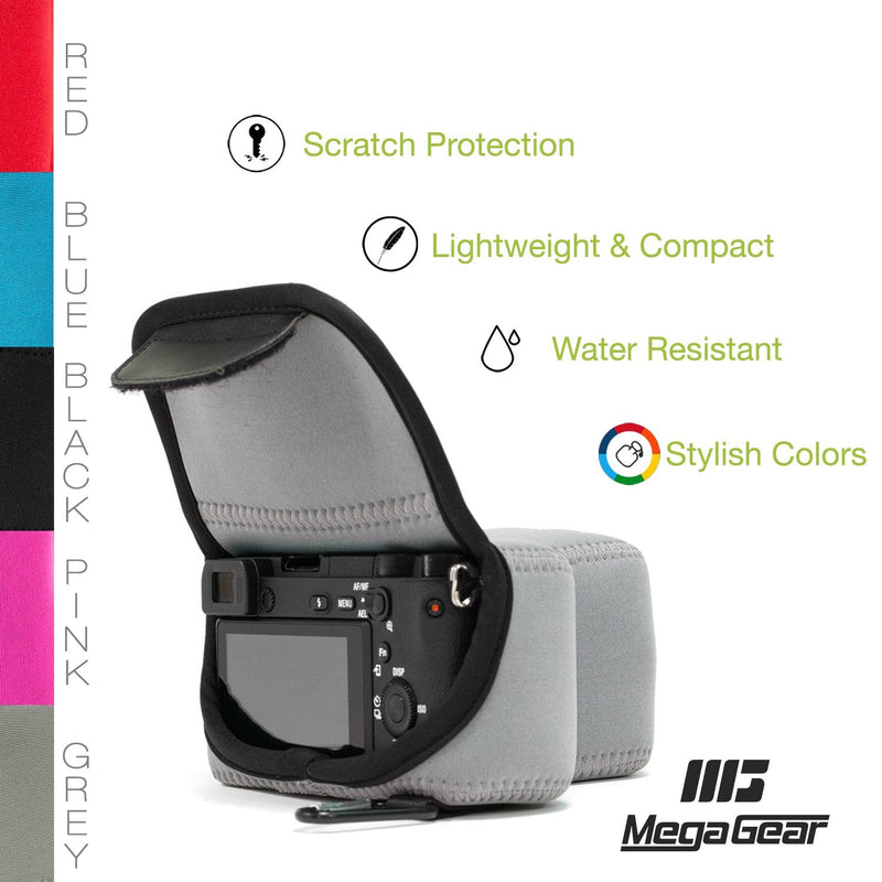 [AUSTRALIA] - MegaGear MG1500 Sony Alpha A6400, A6500 (18-135mm) Ultra Light Neoprene Camera Case - Gray 