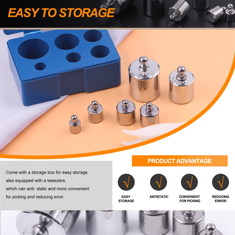 Rustark Precision Calibration Weight Set for Digital Balance Scale, Jewellery Scale (200g Set (Gram)) 200g Set (Gram)