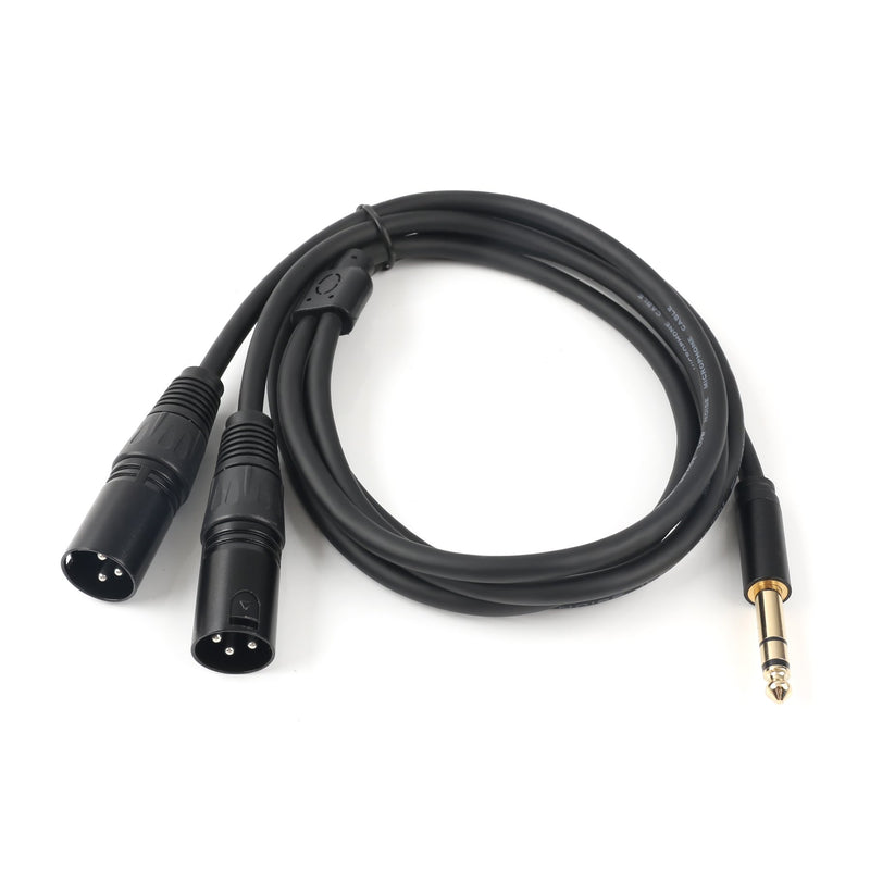 [AUSTRALIA] - SiYear Profession 6.35mm (1/4inch) TRS Male Plug to 2 Dual XLR Male Microphone Stereo Unbalanced Audio Converter Adapter Y Splitte Cable Cord （5FT/1.5M) 6.35-2XLRM-1.5M 