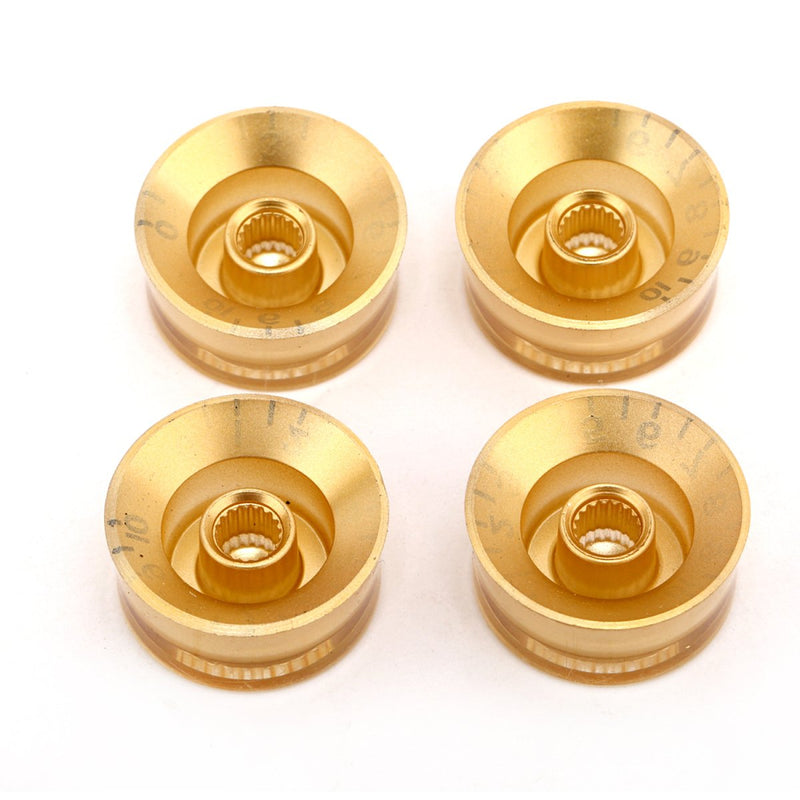 Musiclily Metric 6mm Plastic LP Style Guitar Speed Control Knobs for Les Paul Style Electric Guitar,Gold with Black Number (4 Pieces) Gold Black