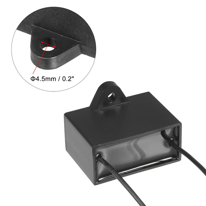 uxcell Ceiling Fan Capacitor CBB61 5uF 350V AC 2 Wires Metallized Polypropylene Film Capacitor 47x34x22mm for Electric Fan Pump Motor Generator 3Pcs