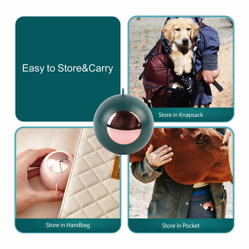 Upgrading Reusable Lint Rollers Washable Sticky Roller Ball, Pet Hair Remover Removing Dog Cat Hair, Self-Cleaning Lint Portable Easy to Carry Travel Brush Dust Remover (Dark Green) Dark Green