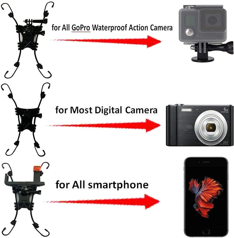 3 in 1 Universal Action Camera Chain Link Fence Mount for Action Camera/Digital Camera/Cell Phone Fence Mount - Ideal Backstop Camera Mount for Recording Baseball,Softball and Tennis Games
