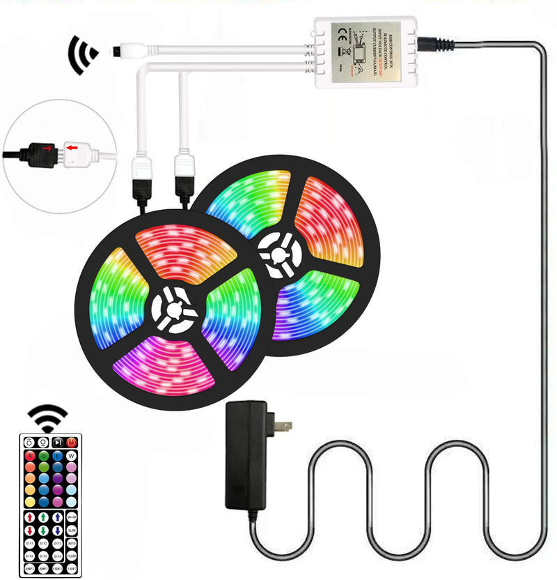 [AUSTRALIA] - Segrass Led Strip Lights，32.8ft 5050 RGB 300 Led Rope Lights, IP20 Non Waterproof Color Changing with 20 Colors 8 Light,LED Lights Strips Kit with 44 Keys IR Remote Controller 12V Power Supply 32.8ft 