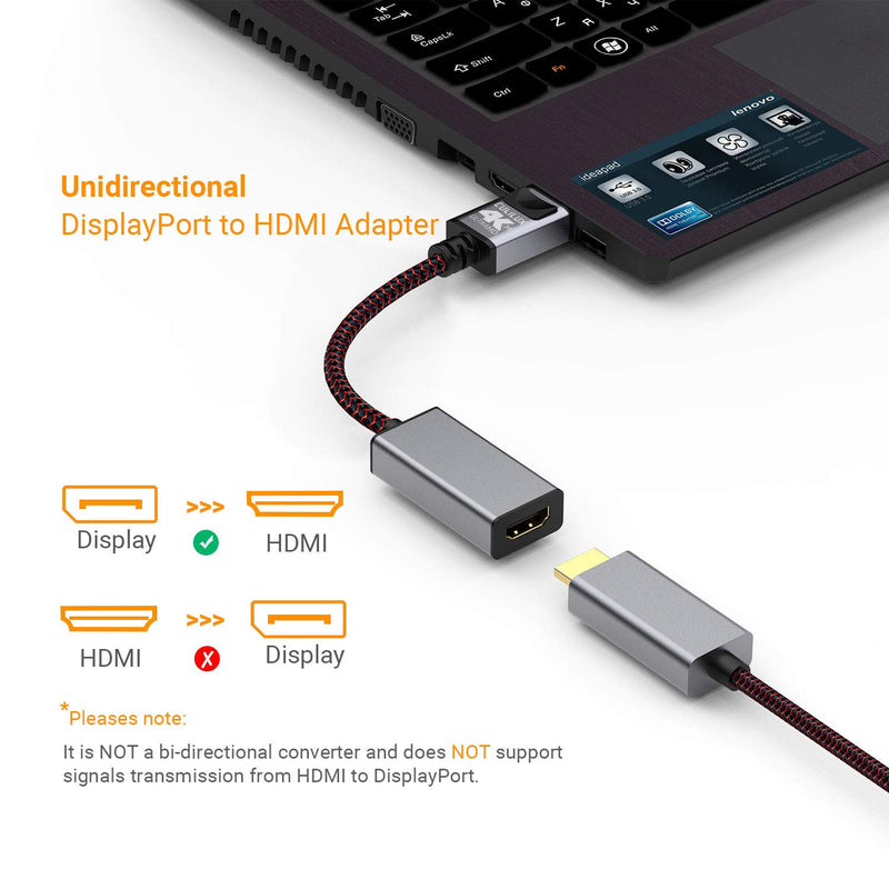 Active DisplayPort to HDMI Adapter, Cubilux Unidirectional 4K UHD DP to HDMI Converter, HDMI Dongle for Display Port Computer, Compatible with Dell, HP, Lenovo ThinkPad, AMD, NVIDIA, Laptop, PC DP Male to HDMI Female