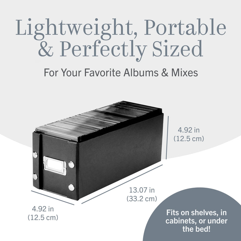 [AUSTRALIA] - Snap-N-Store CD Storage Box - Pack of 1 - Durable 5.1 x 5.1 x 13.2 Inch Disc Holder with Lid to Store up to 165 Discs - Black 1 Pack 1 Pack - CD 