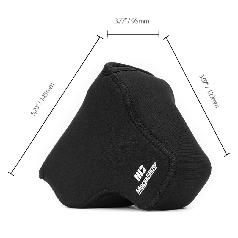 MegaGear Panasonic Lumix DC-FZ80, FZ82, DC-FZ70, FZ72 Ultra Light Neoprene Camera Case, with Carabiner - Black - MG1165