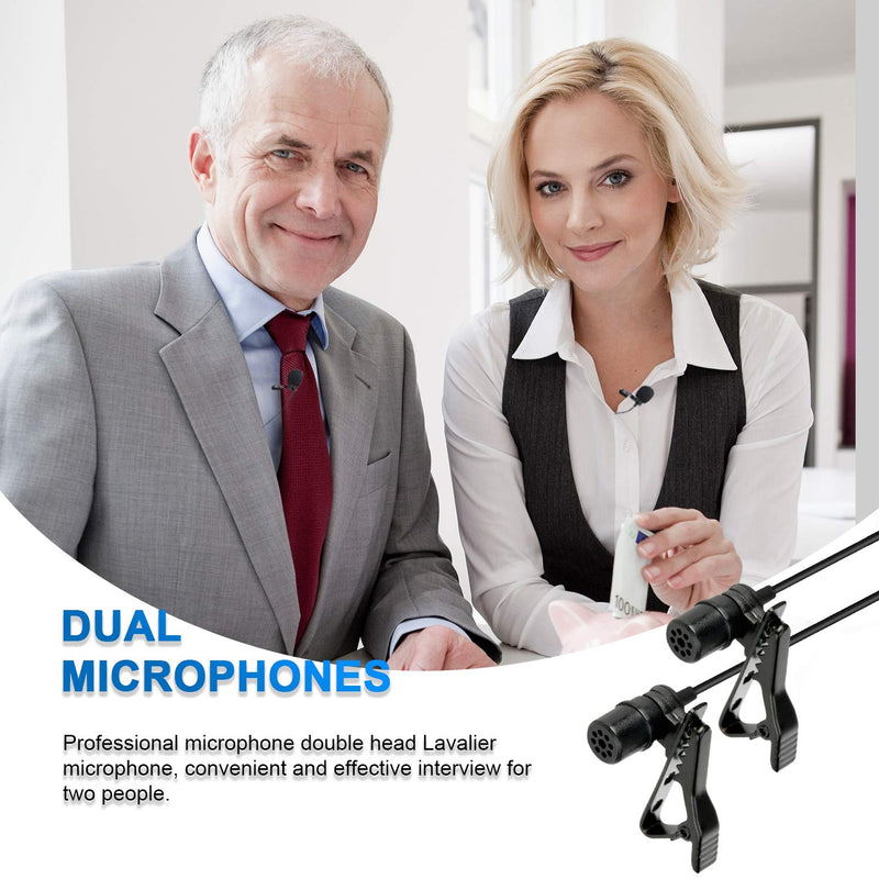 Saramonic LavMicro U1C Digital Dual-Head Lavalier Microphones Omnidirectional Lapel Mic with Lightning Plug Adapter Compatible with iPhone iPad iOS MAC for YouTube Video Facebook Live (20ft Cable)