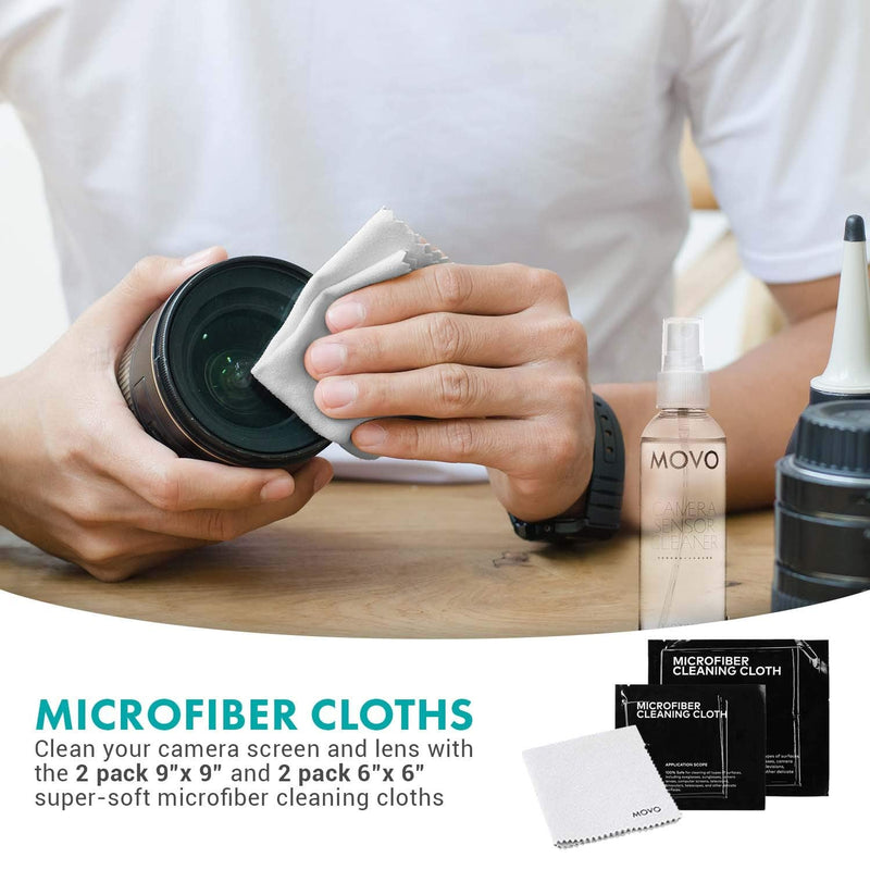 Movo CCK-5 DSLR Camera Sensor Cleaning Kit with 20 Sensor Cleaning Swabs, 2 Sensor Cleaner Bottles, and 4 Microfiber Cleaning Cloths