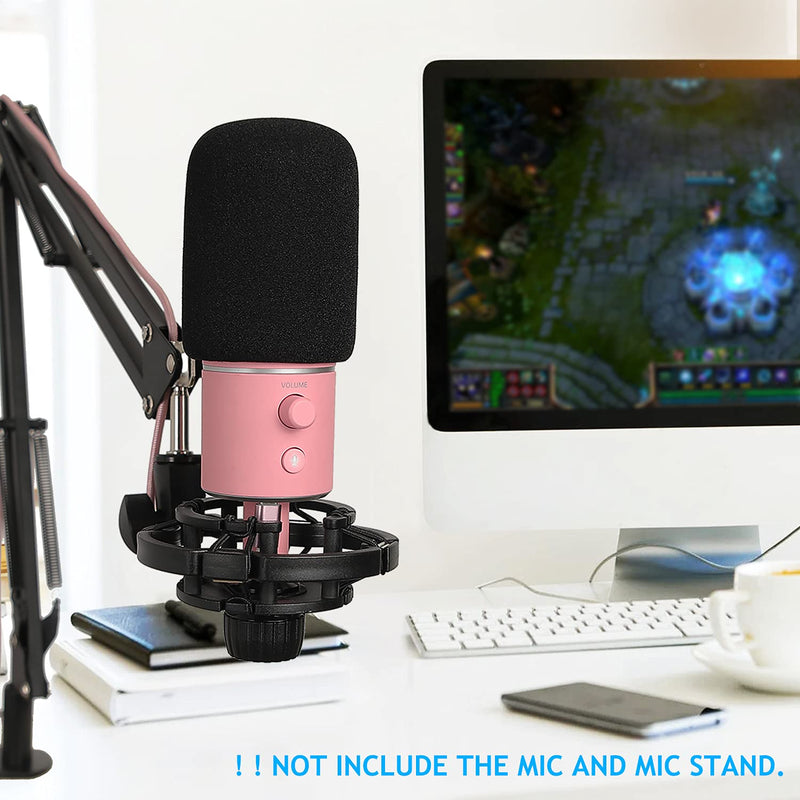 Razer Seiren X Shock Mount with Foam Windscreen Cover, Anti-Vibration Suspension Shockmount Mic Holder Clip with Pop Filter to Blocks Out Plosives for Razer Seiren X USB Streaming Microphone Frgyee