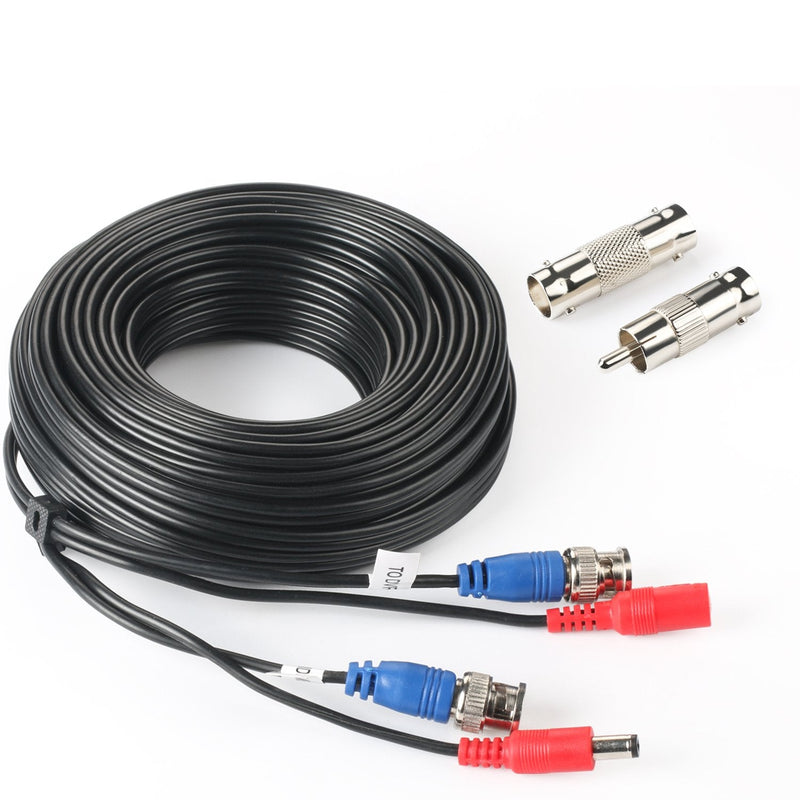 SHD 33Feet BNC Vedio Power Cable Pre-Made Al-in-One Camera Video BNC Cable Wire Cord for Surveillance CCTV Security System with Connectors(BNC Female and BNC to RCA)