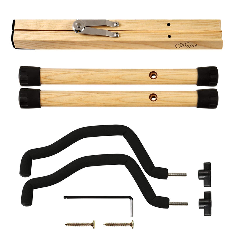 [AUSTRALIA] - Guitar Stand, Wood Acoustic Guitar Stand, Mini Electric Guitar Stand Adjustable, Guitar Display Stand Guitar Floor Stand with Foam Padded, Folding Bass Guitar Stand for Cello Banjo Mandolin Ukulele Ash Wood 