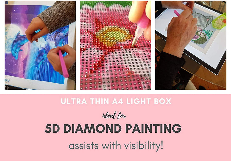 LED Tracing Board. Ultra Thin 13x8.5in Light Box is Ideal for Arts & Crafts Including DIY 5d Diamond Painting, Craft, Quilting, Animation Drawing, Tracing by Numbers. USB Powered, dimmable. (A4) A4