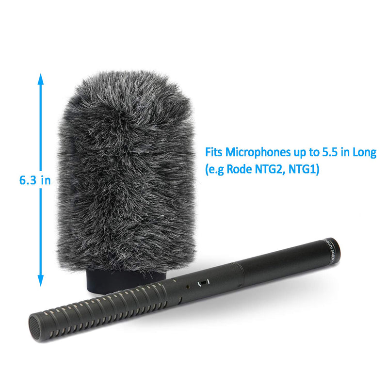 [AUSTRALIA] - YOUSHARES Deadcat Windscreen for Rode NTG1, NTG2, Audio-Technica AT897 Shotgun Microphones, Wind Muff Up to 5.5" Long NTG1/2 