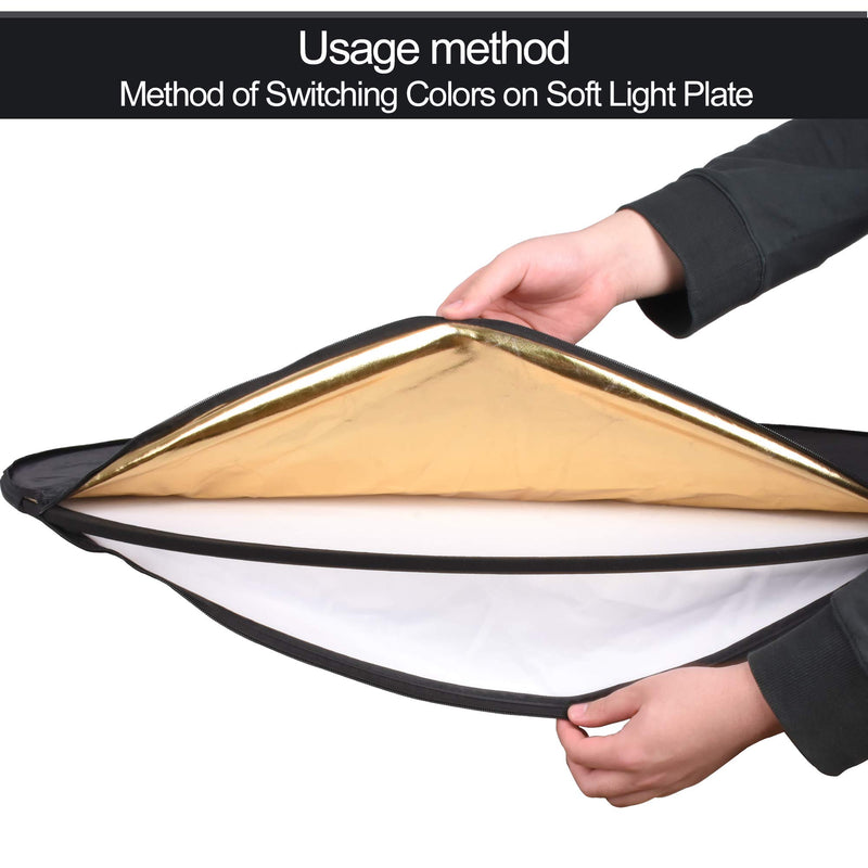 Emart 43” 5-in-1 Portable Photography Studio Multi Photo Disc Collapsible Light Reflector with Bag - Translucent, Silver, Gold, White and Black