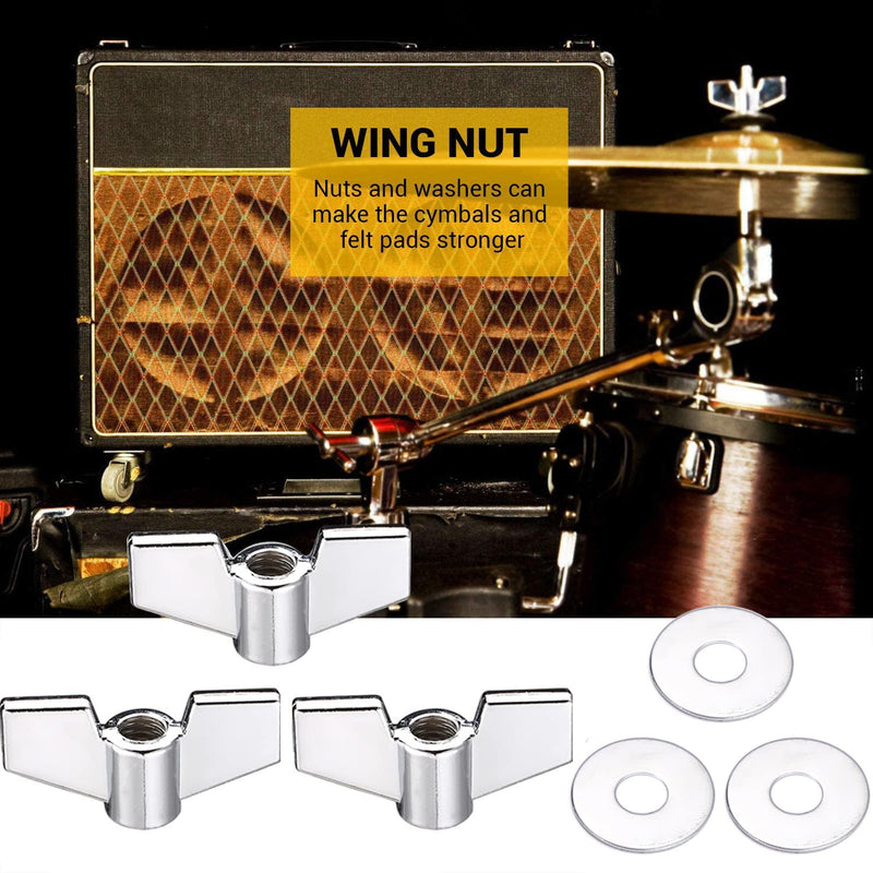 Facmogu 23PCS EVA Material Cymbal Replacement Accessories, Cymbal Stand Tubes, Drum Cymbal EVA Pads Include Wing Nuts, Washers, Cymbal Sleeves & Drum Key - Green