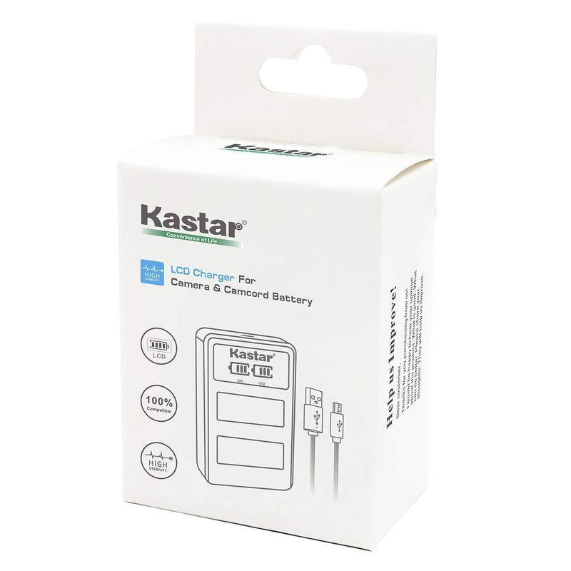 Kastar LCD Dual Slim Charger for Sony NP-F570 NP-F550 NP-F330 and CCD-RV100 RV200 SC5 SC9 SC55 TR1 TR215 TR516 TR716 TR818 TR910 TR917 TR940 & LED Video Light or Moniter Backup Battery