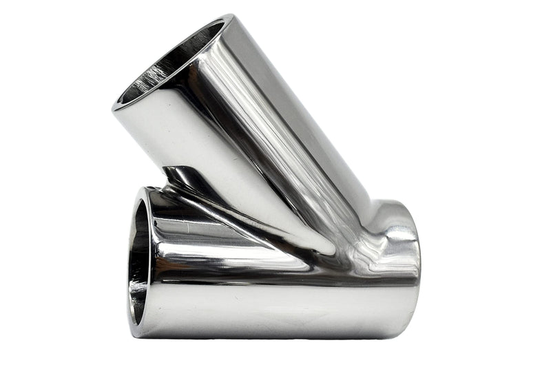 MARIEN City Tee Connector Hand Rail 45° / 60°/ 90°Fittings 3-Ways for 7/8'' Tube Marine Grade Stainless Steel Heavy Duty Boat Hardware (2Pack) 45°