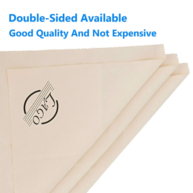 Microfiber polish cloth(3-Pack 12"x12"), Guitar Cleaning cloth, Guitar polish cloth, Universal cleaning cloth and polish cloth for all music instruments ivory