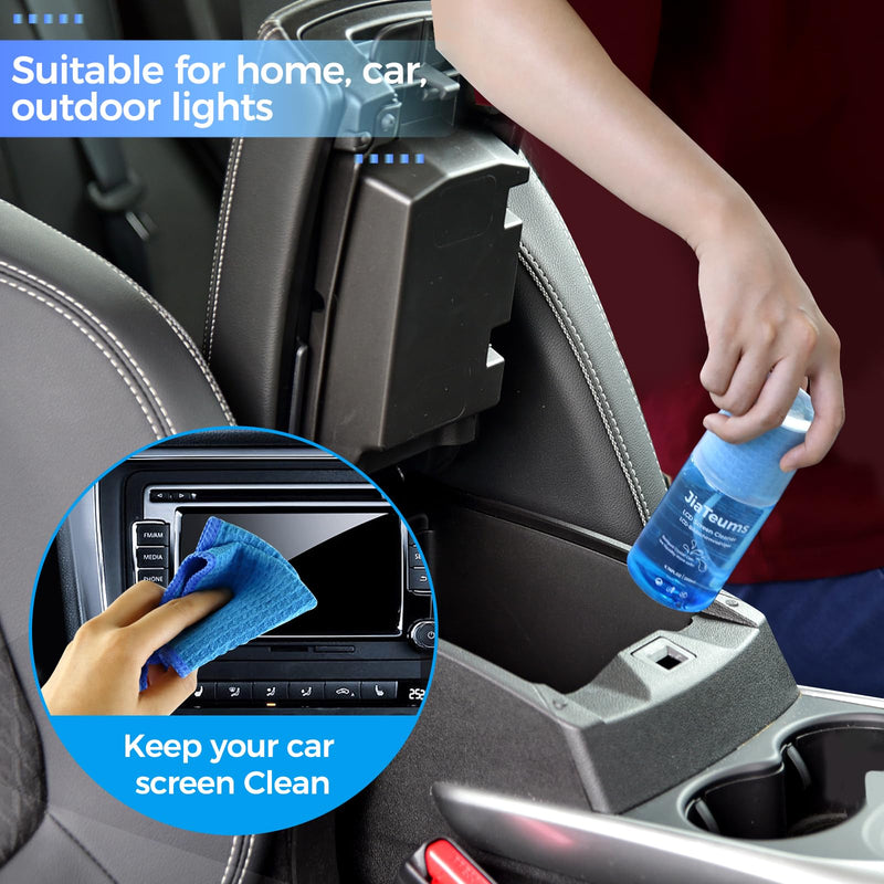 Jiateums Screen Cleaner Spray, (200ml/6.7oz)- Touchscreen Cleaning Spray with Wipe Cloth for LCD LED TV, Displays on Computer, Computer Laptop Phone Electronic Screen,Monitor, Glasses (200mlx2) 200mlx2