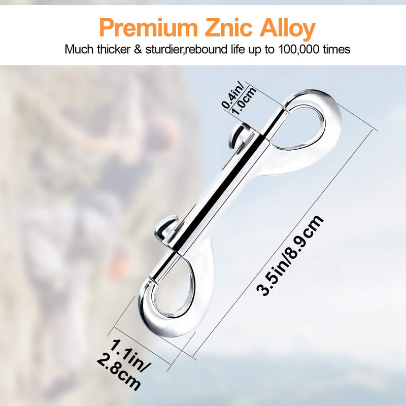 Double Ended Bolt Snap Hook,3.5" Zinc Alloy Metal Clips Key Holder,Trigger Chain Clips,Pack of 6 6 Pack