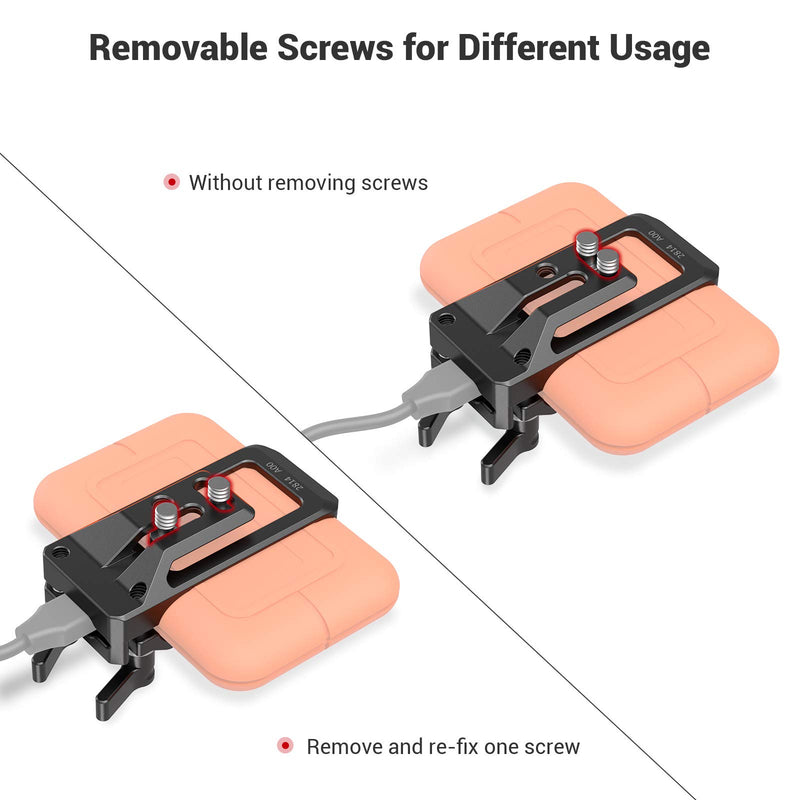 SMALLRIG Mount Bracket SSD Holder for LaCie Rugged SSD Compatible with SMALLRIG Cage for BMPCC 4K & 6K, Sigma FP, and Z CAM - 2814