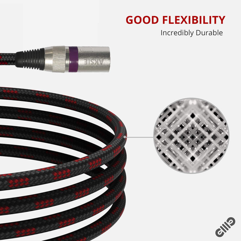 XLR Cable,20FT Microphone Cable XLR Male to XLR Female Balanced 3 PIN Compatible with Shure SM Microphone, Behringer, Speaker Systems, Radio Station and More BLACK 6M