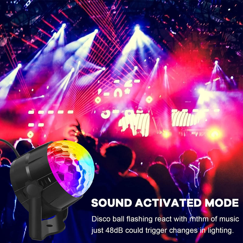 Disco Light, Jsdoin Sound Activated Party Light with Remote Control, Disco Ball Lights for Kids Halloween Xmas Birthday Disco Parties Lighting, Dance Karaoke Decorating Uk-7-ccolour