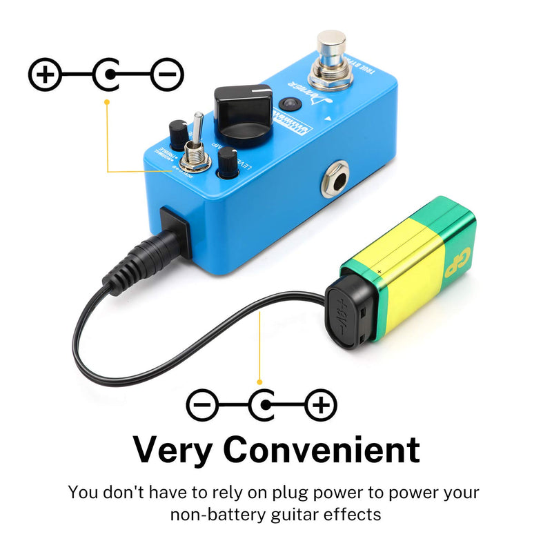 Donner 9V Battery Clip Connector Converter Center Negative 9 Volt Power Supply Cable for Guitar Effect Pedal 6 pcs