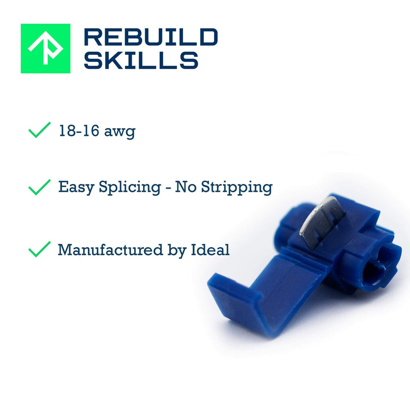 Ideal Electrical IDC Connector, Blue, 18-16AWG solid/stranded, 14AWG stranded, 100ct - Equivalent to 3M Scotchlok 560B