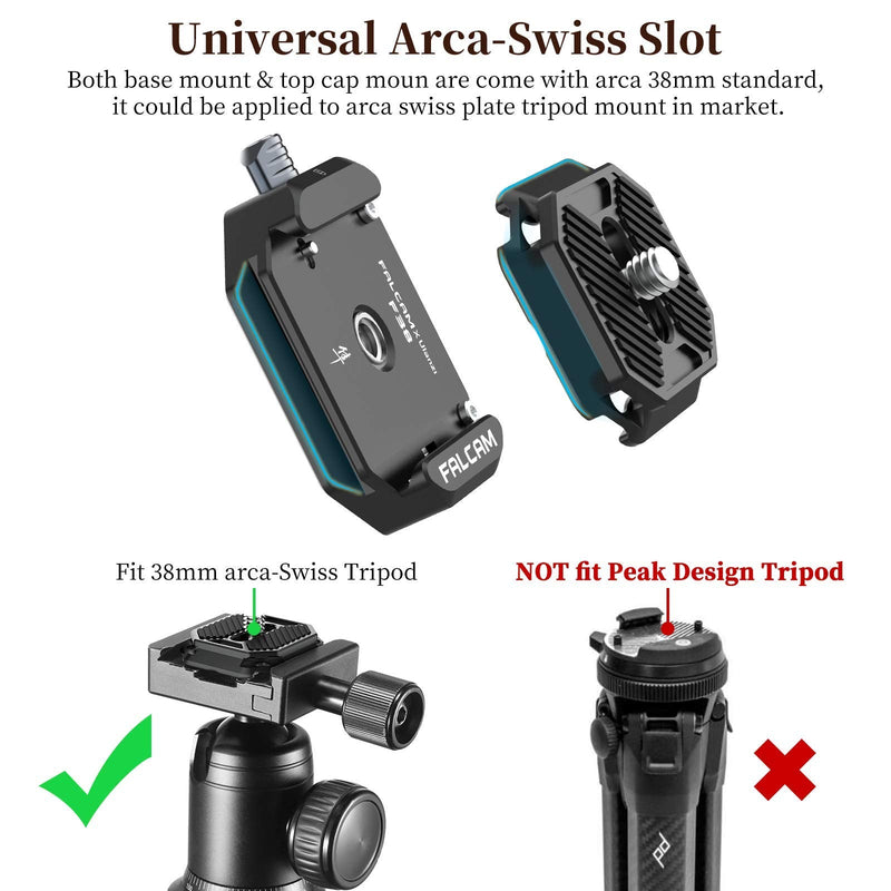 ULANZI F38 Camera Quick Release Plate w 1/4" to 3/8" Screw Thread, Quick Release System QR Plate Camera Tripod Mount Adapter for Sony Canon Monopod DSLR Stabilizer Slider DJI Switch Between Stablizer F38 System