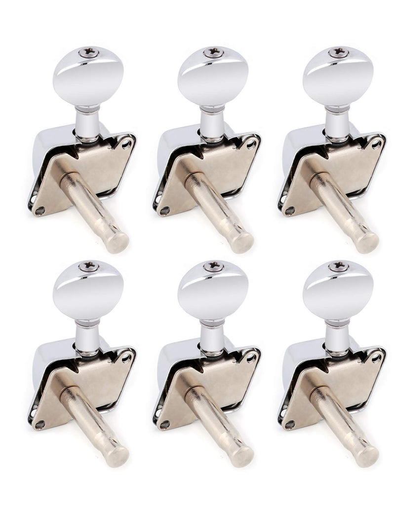Metallor Semiclosed String Tuning Pegs Tuning Keys Machine Heads Tuners 6 In Line for Right Handed Electric Guitar Acoustic Guitar Parts Replacement Set of 6Pcs Chrome 6R. 6R-Chrome