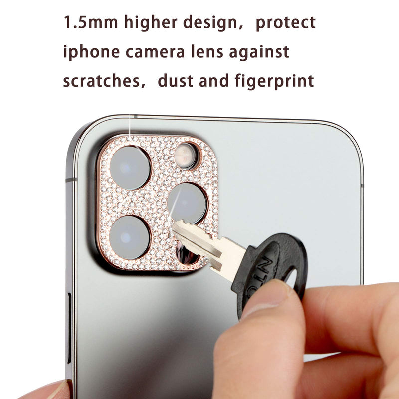 XIDAJIE 4 Packs Bling Crystal Camera Lens Protector for Phone, 3D Diamond Anti-Scratch Phone Screen Camera Cover for Phone 6.7"