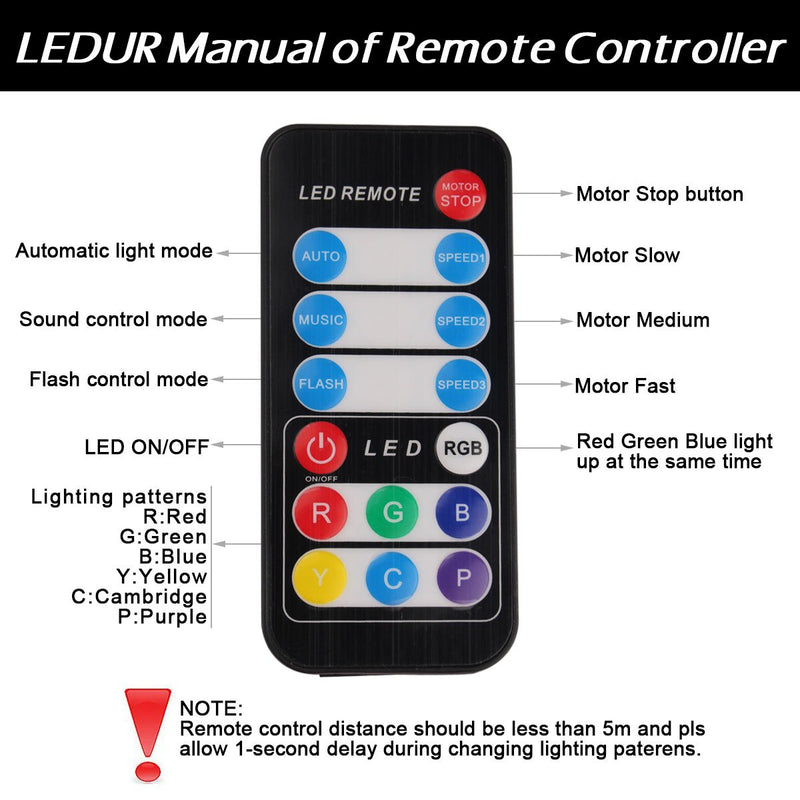 [AUSTRALIA] - LEDUR Water Ripples lights Projector, Sound Activated Party Lights LED Stage Lights Strobe Light Disco DJ Clubs Bar Party Lights 7 Colors with Remote Control (Full color- 3) LED Water Ripples lights-1 