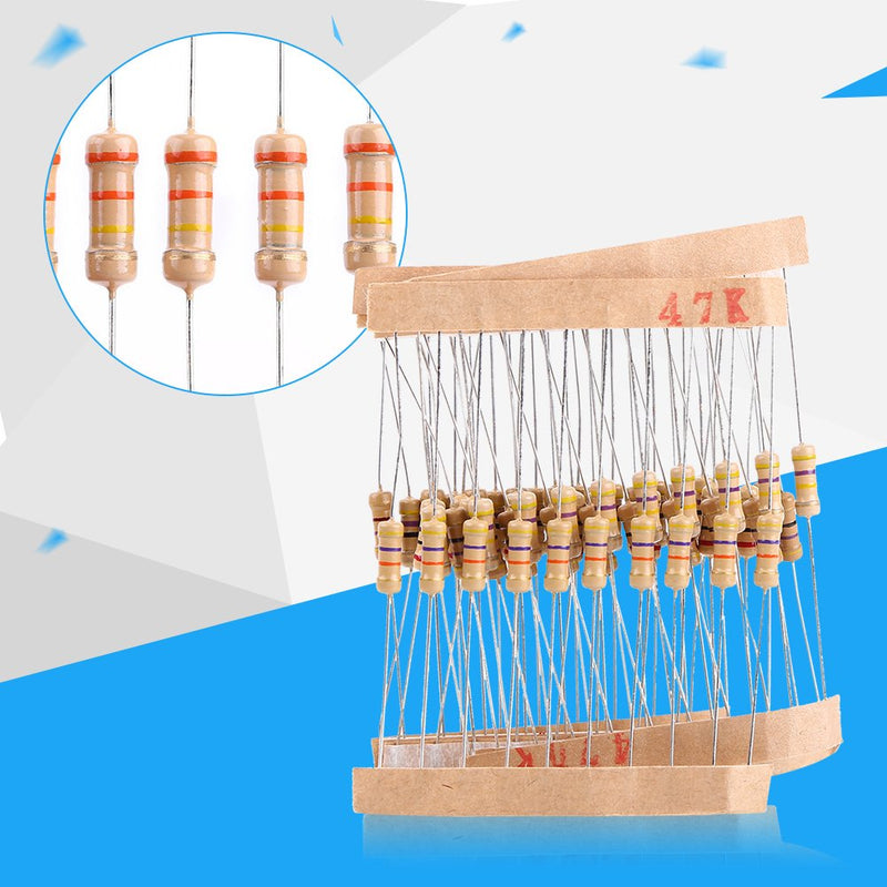 Resistor Kit, 1/2 Watt Resistors Kit, Resistors Assortment kit, 1000pcs 100 Values Carbon Film Resistor Assortment Kit 1-10M ohm