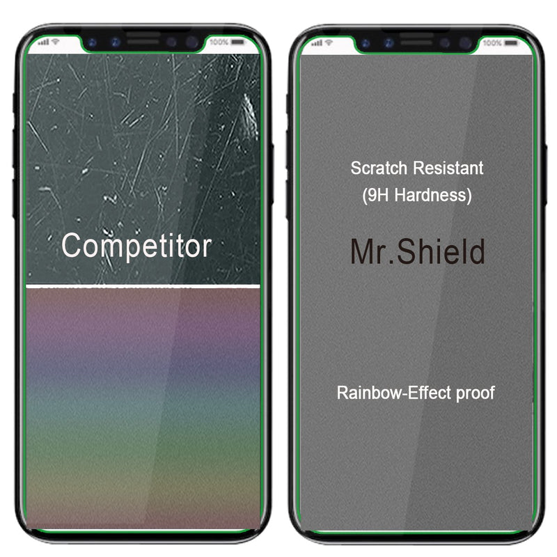 [3-PACK]- Mr.Shield Designed For iPhone X/iPhone XS/iPhone 10 [Tempered Glass] Screen Protector [0.3mm Ultra Thin 9H Hardness 2.5D Round Edge] with Lifetime Replacement
