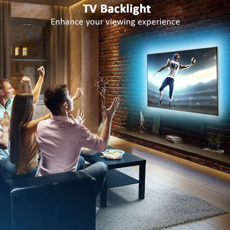 [AUSTRALIA] - TV LED Backlight, 9.8ft Smart LED Strip Lights for 24-60 Inch TV with Bluetooth APP Control, 16 Million Colors, 20 Flash Modes, Music Sync Dance, TV PC Bias Lighting, USB Powered 