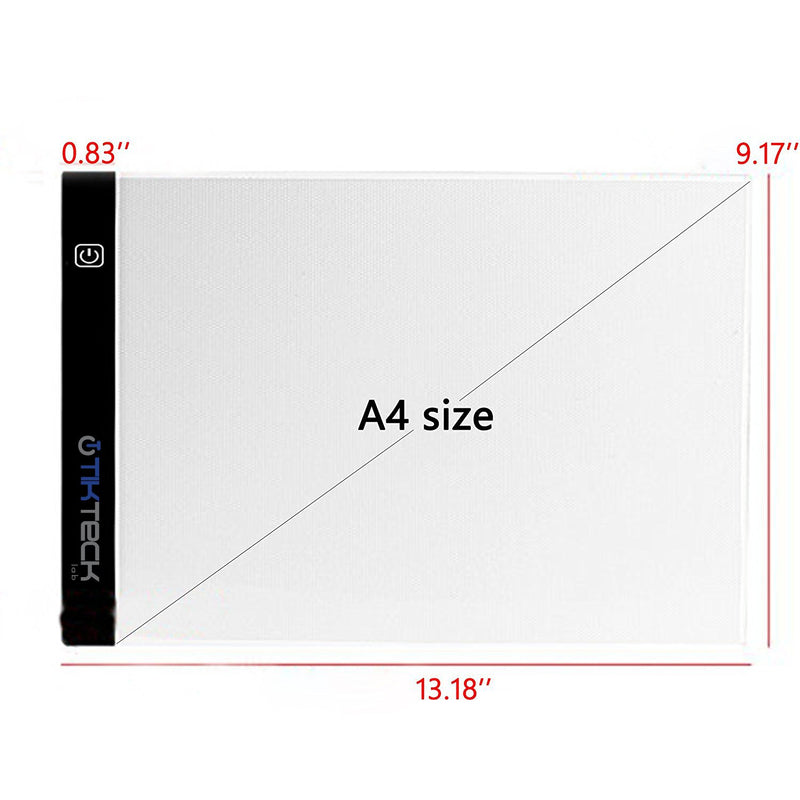 A4 Size Ultra-Thin Portable LED Light Box Tracer 7500K White LED Artcraft Tracing Light Pad Light Box w 3 Level Brightness for 5D DIY Diamond Painting Artists Drawing Sketching Animation A4