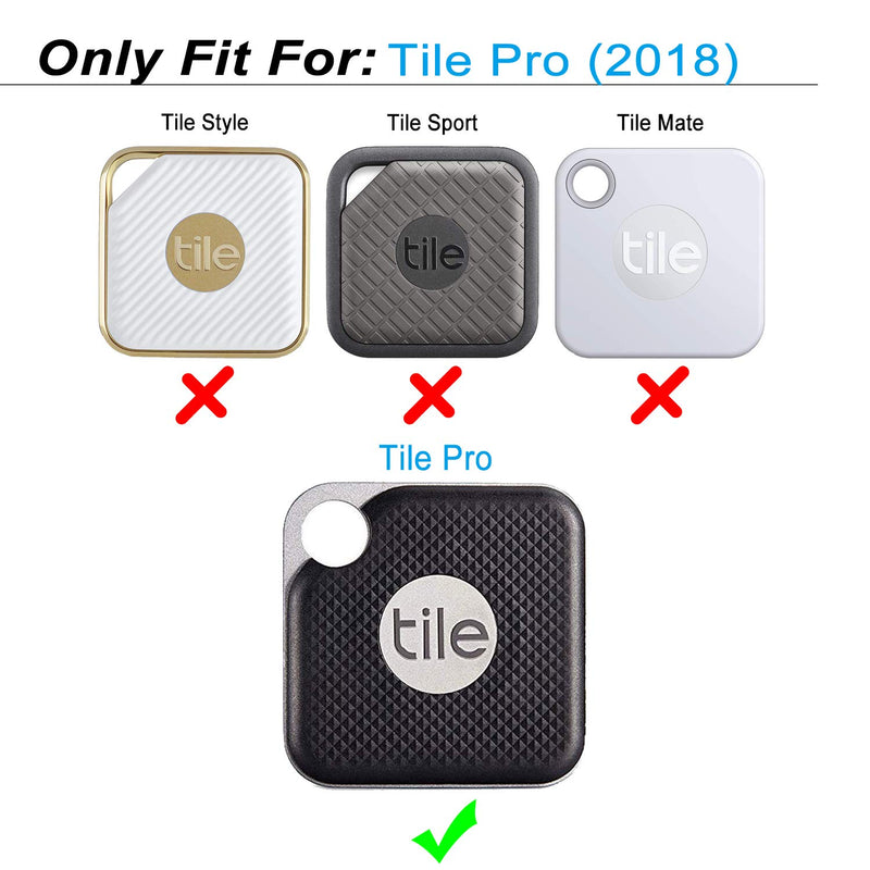 Aotao Silicone Case for Tile Pro (2018), Soft and Flexible, Scratch/Shock Resistant Silicone Cover with Carabiner for Tile Pro Tracker (Black) Black