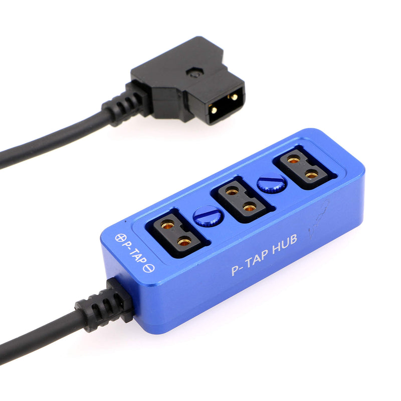 [AUSTRALIA] - AConnect D-tap Splitter P-Tap HUB Cable D Tap to 3Ports Dtap P-tap Splitter Cable for Photography Power for ARRI RED Z CAM Cameras TILTA Steadicam IDX V-Mount Battery 21in/ 54cm Blue 
